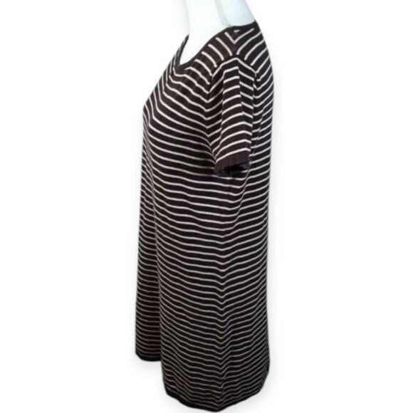 FOREVER 21 BLACK & BEIGE STRIPE TEE-SHIRT DRESS SZ.XL EUC. - Picture 4 of 6